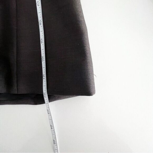 Tahari Wool Blend Blazer Pleated Collar Brown Cropped Women's 6 Pockets Lined - Picture 10 of 10